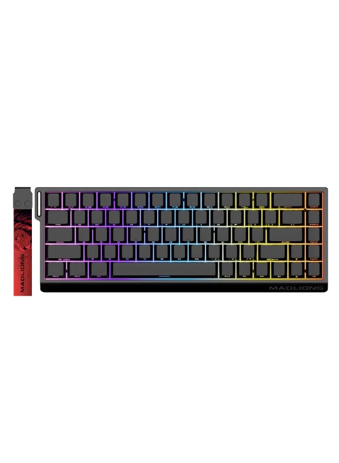 MADLIONS MAD68 PRO Aluminum Hall Effect Keyboard Switch Magnetic Silver Esport Black - Image 1